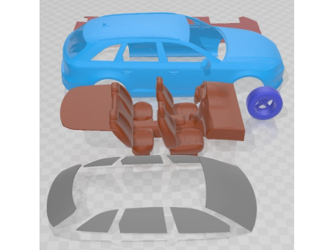 Audi A4 Avant 2019 Printable Car Modelo de Impressão 3D
