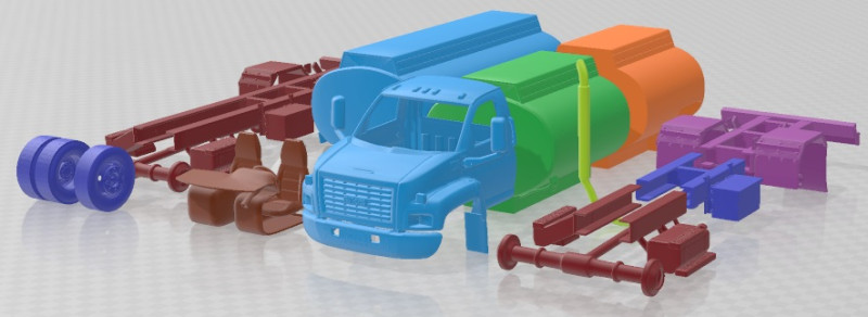 GMC Topkick C8500 Tanker 2004 Printable Truck 3D Baskı Modeli .c4d .max .obj .3ds .fbx .stl .blend 