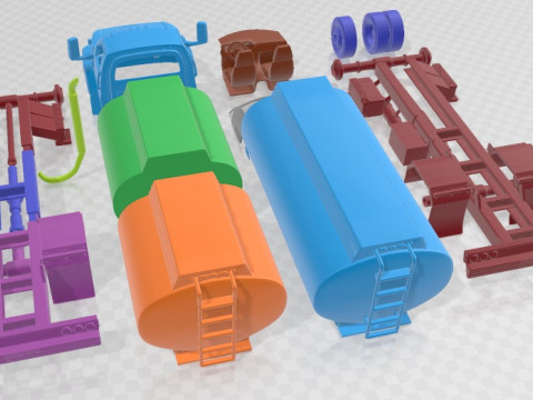 GMC Topkick C8500 Tanker 2004 Printable Truck 3D Baskı Modeli
