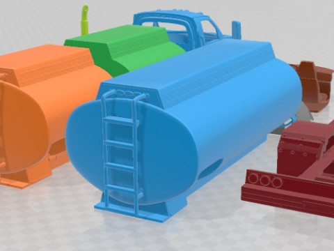 GMC Topkick C8500 Tanker 2004 Printable Truck 3D Baskı Modeli