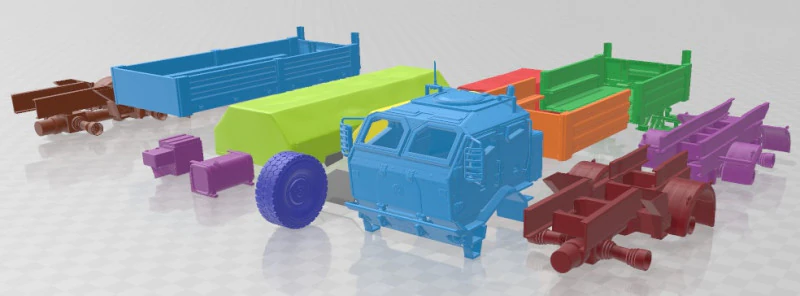 Caminh&atilde;o imprim&iacute;vel TATRA 815-7 8X8 2020 Modelo de Impressão 3D .c4d .max .obj .3ds .fbx .stl .blend 