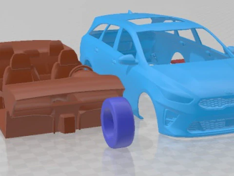 Kia Ceed Sportswagon 2019 Printable Car 3D Print Model
