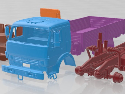 Kamaz 4350 Mustang 2003 Printable Truck Modelo de impresión 3D