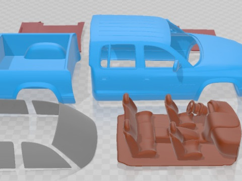 Dodge Dakota Sport Quad Cab 2000 Printable Car 3D Baskı Modeli