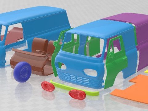 E Series Econoline PanelVan 1961 Printable Van 3D Print Model
