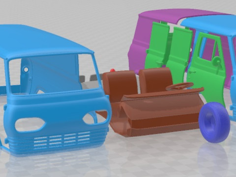 E Series Econoline PanelVan 1961 Printable Van Modèles 3D en vedette