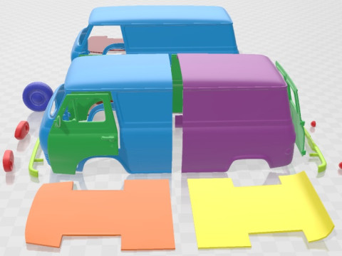E Series Econoline PanelVan 1961 Printable Van Modèles 3D en vedette