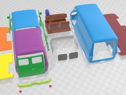 E Series Econoline PanelVan 1961 Printable Van Modèles 3D en vedette
