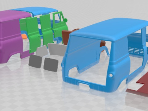 E Series Econoline PanelVan 1961 Printable Van Modèles 3D en vedette