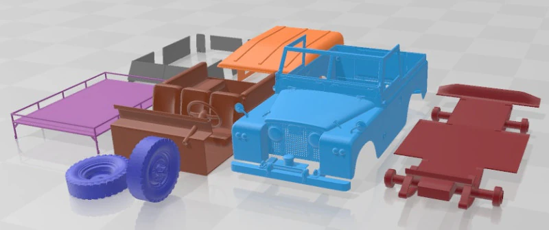 Land Rover Series IIA 88 Pickup 1968 Voiture imprimable Modèles 3D en vedette .c4d .max .obj .3ds .fbx .stl .blend 