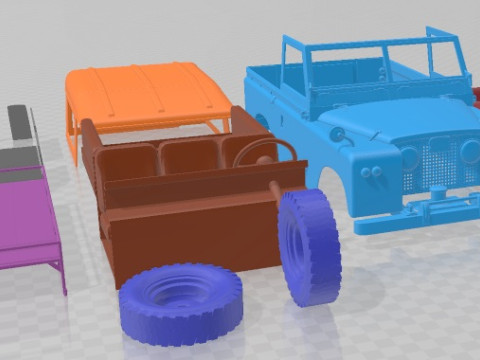 Land Rover Series IIA 88 Pickup 1968 Printable Car 3Dプリントモデル