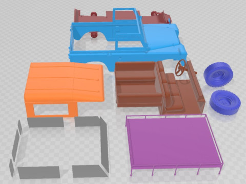 Land Rover Series IIA 88 Pickup 1968 Printable Car 3Dプリントモデル