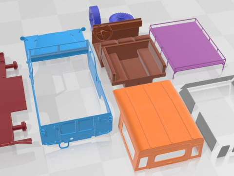 Land Rover Series IIA 88 Pickup 1968 Printable Car 3Dプリントモデル