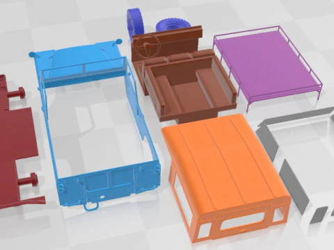 Land Rover Series IIA 88 Pickup 1968 Voiture imprimable Modèles 3D en vedette