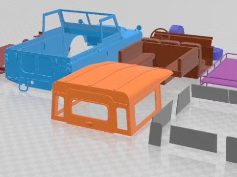 Land Rover Series IIA 88 Pickup 1968 Voiture imprimable Modèles 3D en vedette