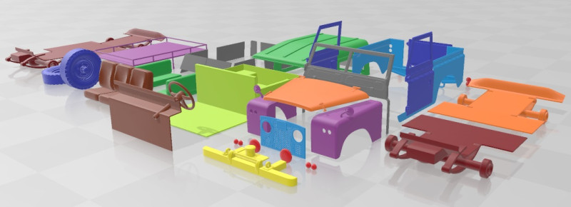 Land Rover Series IIA 88 Pickup 1968 Printable Car 3Dプリントモデル .c4d .max .obj .3ds .fbx .stl .blend 