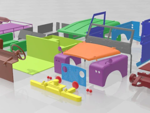 लैंड रोवर सीरीज IIA 88 पिकअप 1968 प्रिंट करने योग्य कार 3D प्रिंट मॉडल