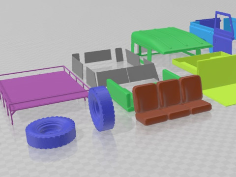 Land Rover Series IIA 88 Pickup 1968 Printable Car 3Dプリントモデル