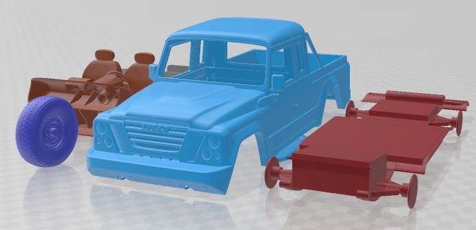 Iveco Massif Pickup 2011 Printable Car 3D प्रिंट मॉडल .c4d .max .obj .3ds .fbx .stl .blend 