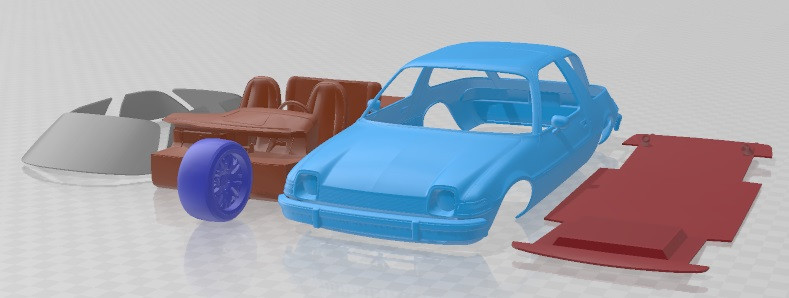 AMC Pacer X 1977 Printable Car 3Dプリントモデル .c4d .max .obj .3ds .fbx .stl .blend 