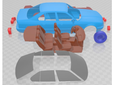 5 Series Sedan E34 1993 Printable Car 3Dプリントモデル
