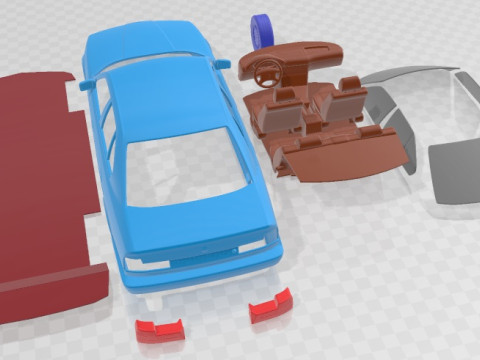 5 Series Sedan E34 1993 Printable Car 3Dプリントモデル
