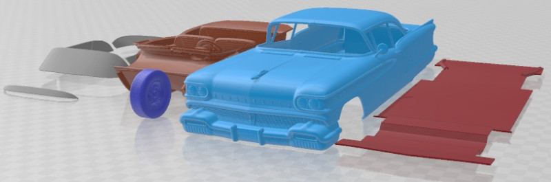 Oldsmobile 88 1958 Coupe Printable Car 3D 프린트 모델 .c4d .max .obj .3ds .fbx .stl .blend 