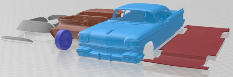 Oldsmobile 88 1958 Coupe Printable Car 3D Print Model .c4d .max .obj .3ds .fbx .stl .blend 