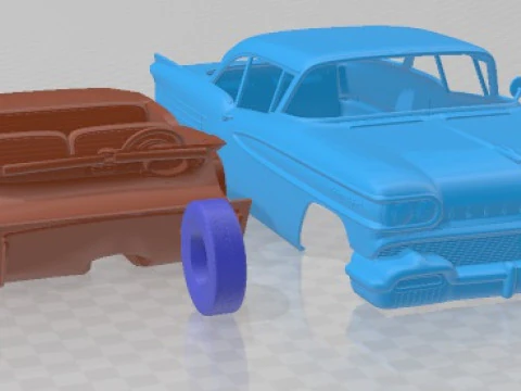 Oldsmobile 88 1958 Coupe Printable Car 3D Print Model