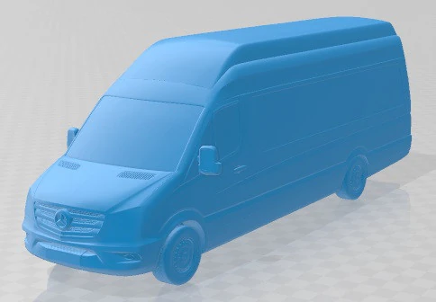 Mercedes Benz Sprinter PanelVan ELWB SHR 2016 Printable Van 3D Print Model .c4d .max .obj .3ds .fbx .stl .blend 