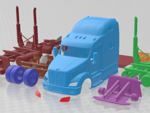 Peterbilt 587 2015 Printable Truck 3D Print Model