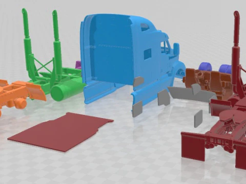 Peterbilt 587 2015 Printable Truck 3D Print Model