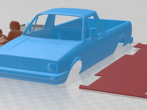 Volkswagen Caddy Type 14 1982 Voiture imprimable Modèles 3D en vedette