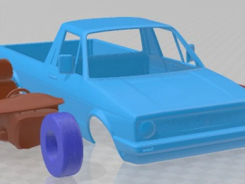 Volkswagen Caddy Type 14 1982 Printable Car 3D Print Model