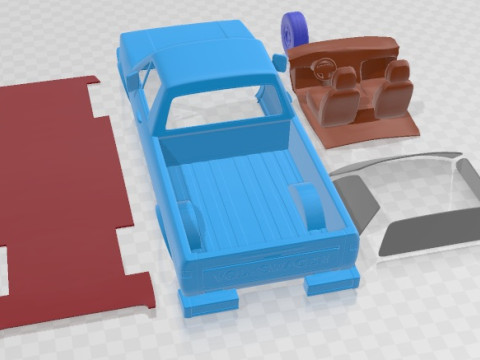 Volkswagen Caddy Type 14 1982 Printable Car 3Dプリントモデル
