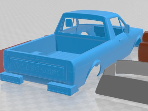 Volkswagen Caddy Type 14 1982 Printable Car 3Dプリントモデル