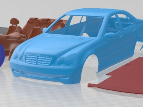 Mercedes Benz C Class W203 Sedan 2005 Printable Car 3D प्रिंट मॉडल