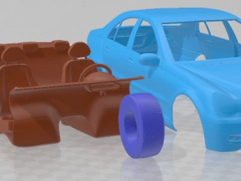 Mercedes Benz C Class W203 Sedan 2005 Printable Car 3D Принт Модель