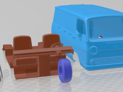 Chevrolet G10 1964 Printable Van 3Dプリントモデル
