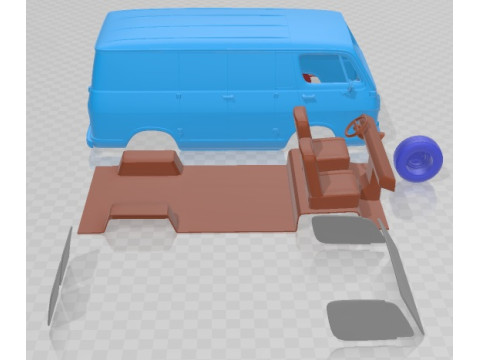 Chevrolet G10 1964 Printable Van 3Dプリントモデル