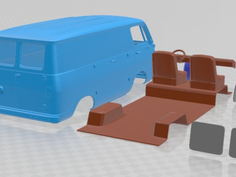 Chevrolet G10 1964 Printable Van 3Dプリントモデル