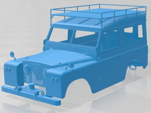 Land Rover Series IIA 88 Pickup 1968 Carrosserie imprimable Modèles 3D en vedette