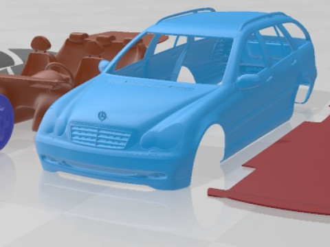 Mercedes Benz C Class W203 Estate 2005 Printable Car 3D प्रिंट मॉडल