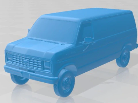 Furgoneta de carga Econoline Serie E 1986 imprimible Modelo de impresión 3D