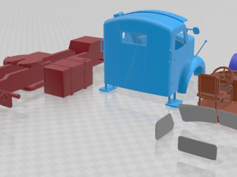 Berliet GLM 10 M2 1961 Printable Truck 3D Print Model