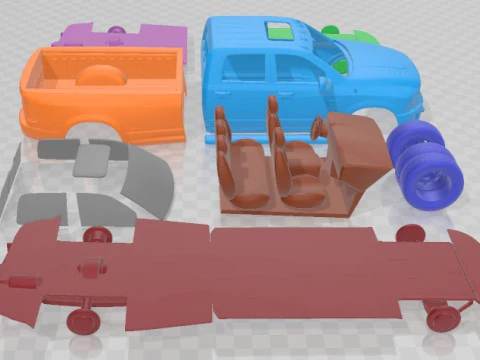 ダッジ ラム ヘビーデューティー 2014 印刷可能な車 3Dプリントモデル