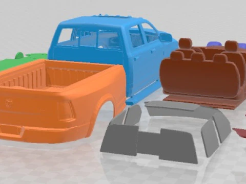 ダッジ ラム ヘビーデューティー 2014 印刷可能な車 3Dプリントモデル