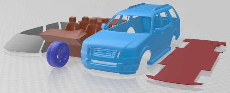 Explorer 2008 Printable Car Modelo de impresión 3D .c4d .max .obj .3ds .fbx .stl .blend 