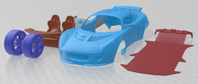 Lotus Exige 2006 Printable Car 3D Print Model .c4d .max .obj .3ds .fbx .stl .blend 
