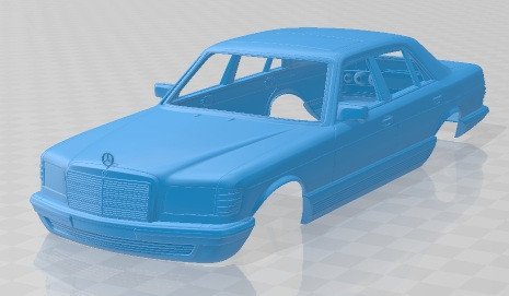 Mercedes Benz S Class W126 1979 Printable Body Car 3D Print Model .c4d .max .obj .3ds .fbx .stl .blend